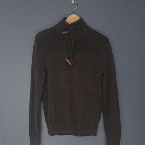 Banana Republic Men's Dark Gray Zip-Up Sweater